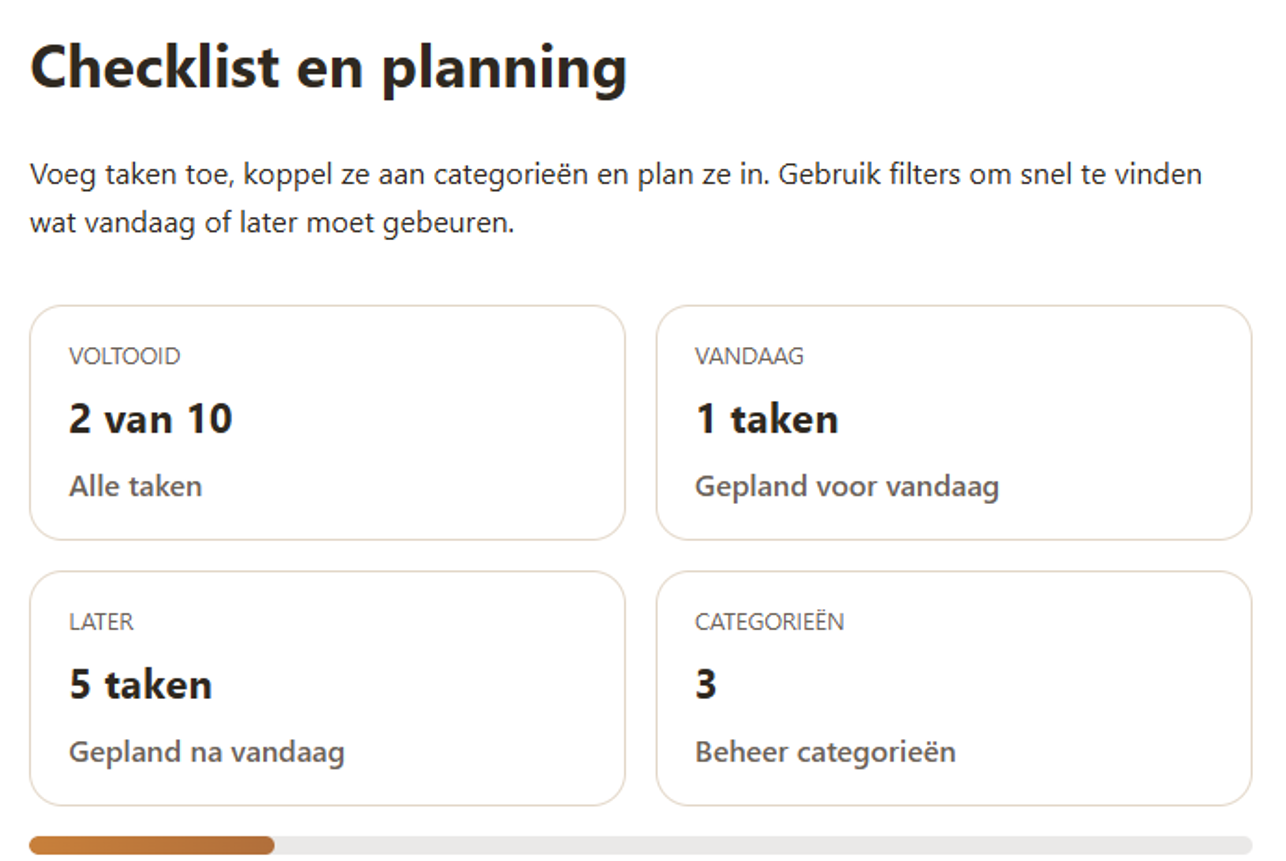 Taken en planning demo